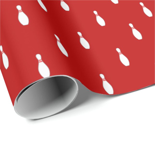 Bowling Pin Pattern | Any Background Colour Wrapping Paper (Roll Corner)