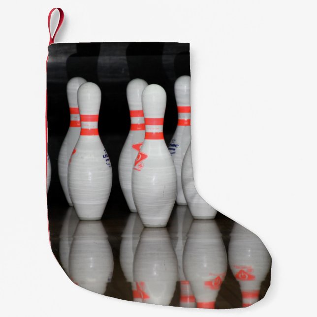 Bowling pin small christmas stocking (Front)