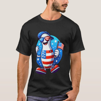 Bowling Pin Strike Independence Day 4th July USA F T-Shirt