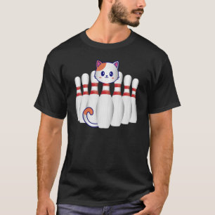 Bowling Pin With Cute Cat Bowling Cat Owner T-Shirt