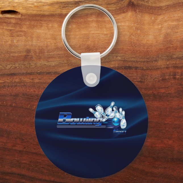 Bowling pins and ball      key ring (Front)