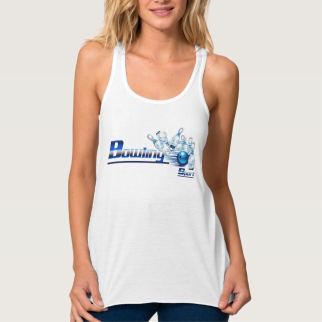 Bowling pins and ball    singlet (Front)