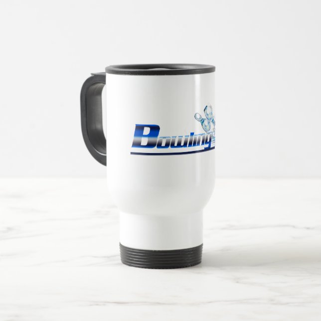 Bowling pins and ball   travel mug (Front Left)