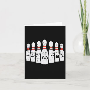 Bowling Pins Faces Funny Bowler Men Women Kids Boy Card