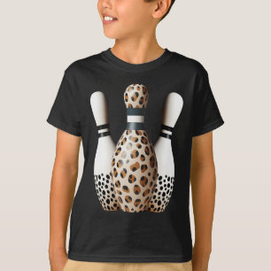 Bowling Pins Leopard Cheetah Print Bowler Sport Gr T-Shirt