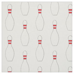 Bowling Pins Pattern White Fabric