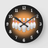 Bowling Pins: Wall Clock
