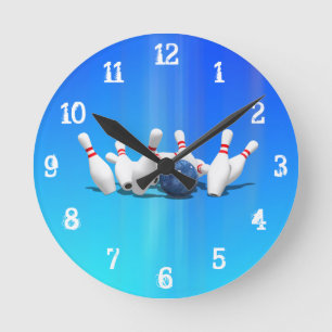 Bowling Pins: Wall Clock