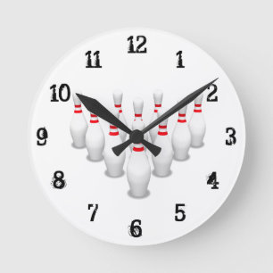 Bowling Pins: Wall Clock