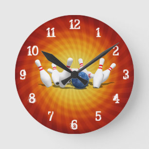 Bowling Pins: Wall Clock