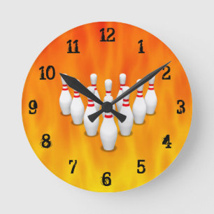 Bowling Pins: Wall Clock