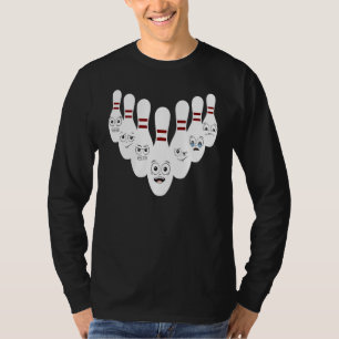 Bowling Pins With Hilarious Expressions Bowling T-Shirt