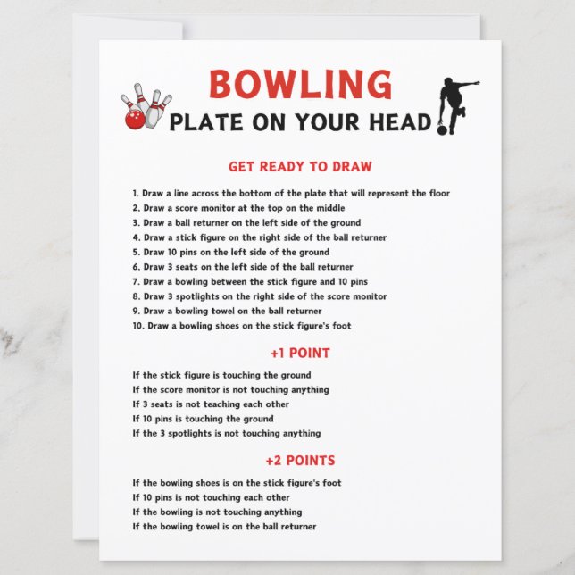 Bowling Plate On Your Head Game (Front)
