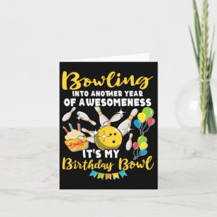 Bowling Player Bowler Playing Bowling Birthday Card