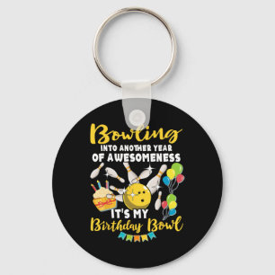 Bowling Player Bowler Playing Bowling Birthday  Key Ring
