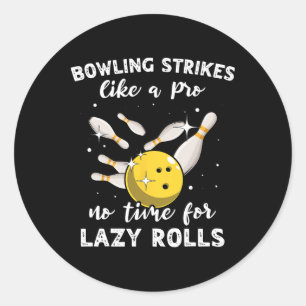 Bowling Player Bowler Slow Bowling Classic Round Sticker
