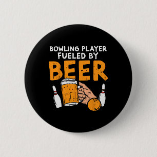 Bowling Player Fuelled Funny Sport Bowler Player T 6 Cm Round Badge