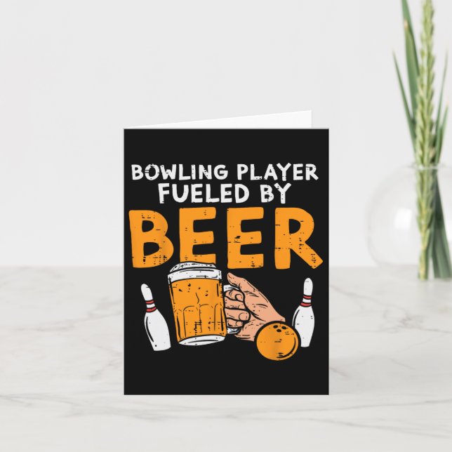 Bowling Player Fuelled Funny Sport Bowler Player T Card (Front)