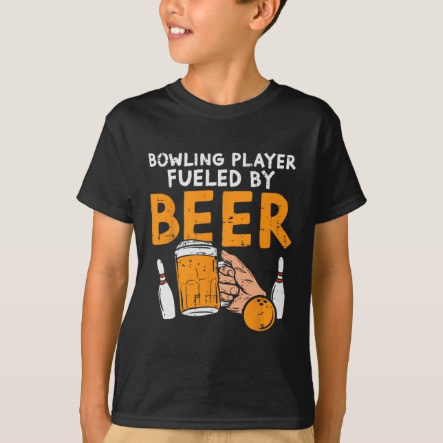Bowling Player Fuelled Funny Sport Bowler Player T T-Shirt (Front)