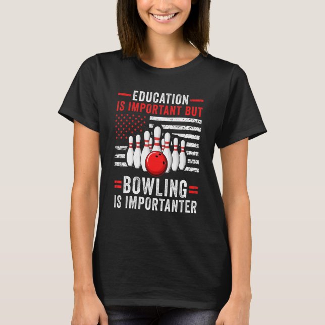 Bowling Player US Flag Bowler Team Bowling Lane Sp T-Shirt (Front)