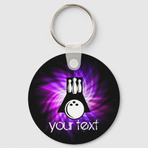 Bowling; Purple Key Ring