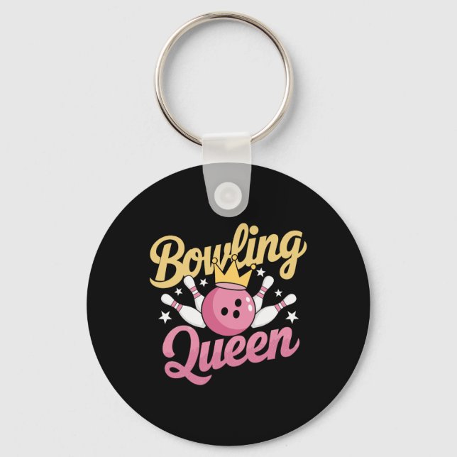 Bowling Queen Bowler Funny Bowling  Key Ring (Front)