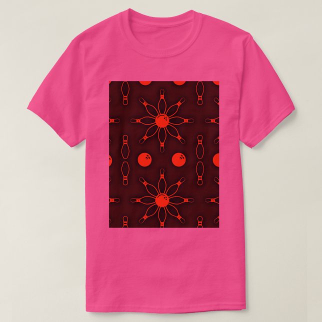 Bowling Red Seamless Wallpaper T T-Shirt (Design Front)