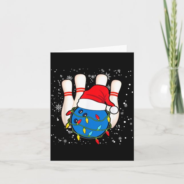 Bowling Reindeer Christmas Shirt Pajama Srt X-mas  Card (Front)