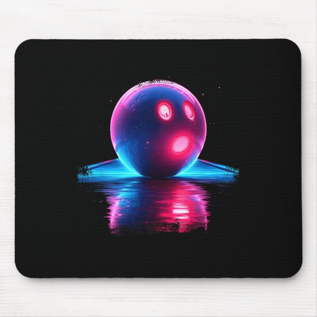 Bowling Retrowave  Mouse Pad (Front)