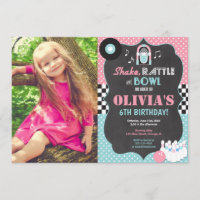 Bowling rock and roll girl birthday photo