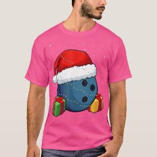 Bowling Santa Hat Christmas Cool Sport X-Mas Bowle T-Shirt