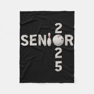 Bowling Senior 2025 Tee Shirt Ck To School Cl Of 2 Fleece Blanket