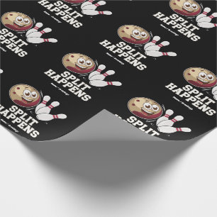 Bowling Shirt for Men & Women Funny Split Happens Wrapping Paper