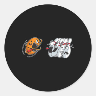 Bowling-shirt Funny Bowler Women Men Team Pins Bow Classic Round Sticker