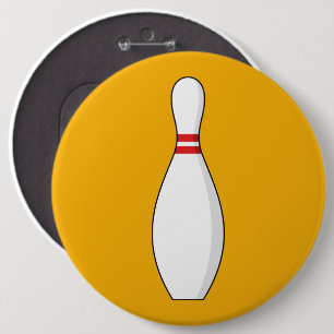 Bowling Skittle 6 Cm Round Badge