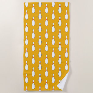 Bowling Skittle Pattern Beach Towel