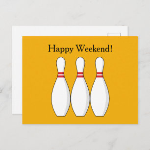 Bowling Skittle Personalise Holiday Postcard