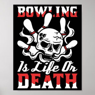 Bowling Skull Team - Alley League Bowler Poster