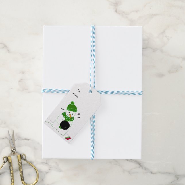 Bowling Snowman Gift Tags (With Twine)