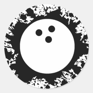 bowling splatz classic round sticker