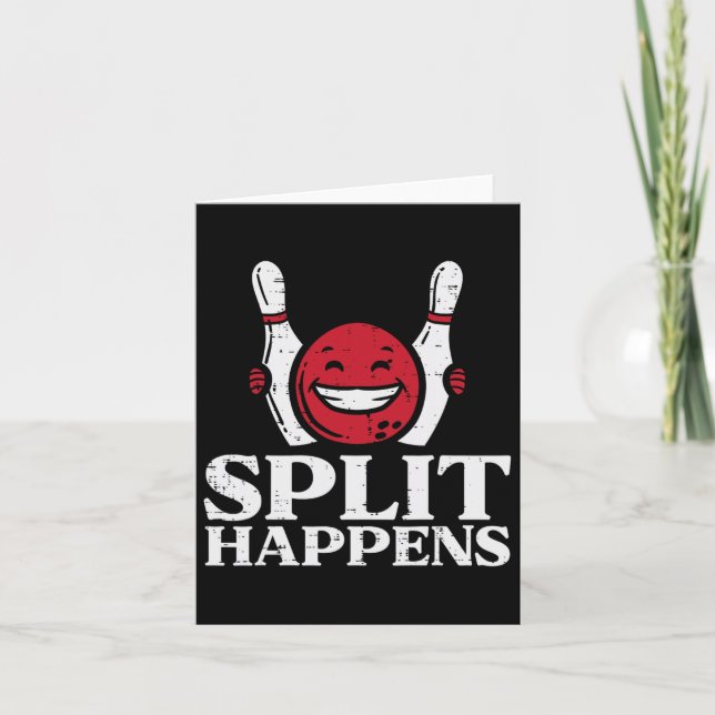 Bowling Split Happens Funny Humour Bowler Team Men Card (Front)