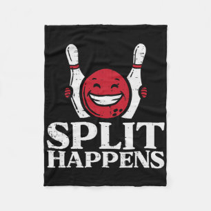 Bowling Split Happens Funny Humour Bowler Team Men Fleece Blanket