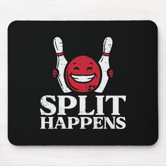 Bowling Split Happens Funny Humour Bowler Team Men Mouse Pad (Front)