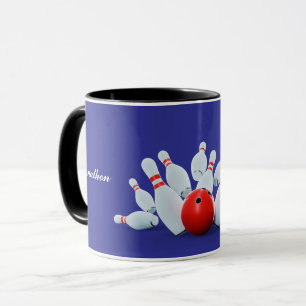 Bowling sport Ball and Pins strike! Mug