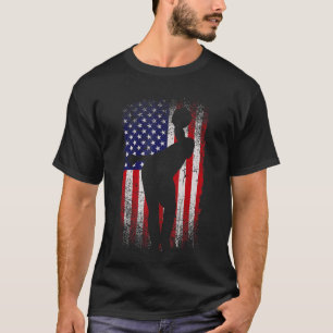 Bowling Sport Lover Us Flag Vintage Distressed Bow T-Shirt