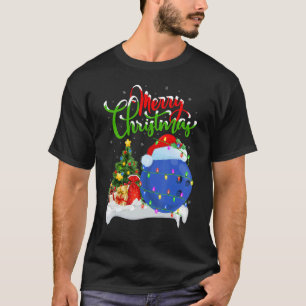 Bowling Sports Xmas Decoration Santa Bowling Chr T-Shirt