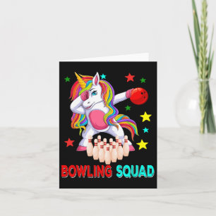 Bowling Squad Dabbing Unicorn Player Team Costume  Card