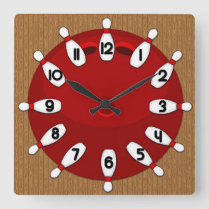 Bowling Square Wall Clock