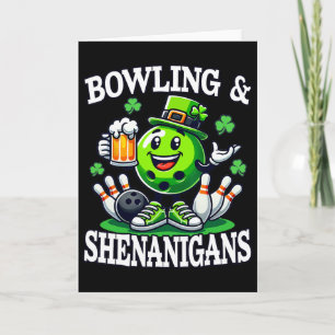 Bowling St Patrick's Day Shenanigans Bowler Funny  Card