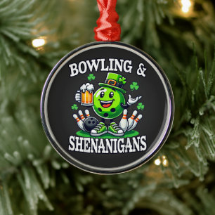 Bowling St Patrick's Day Shenanigans Metal Tree Decoration